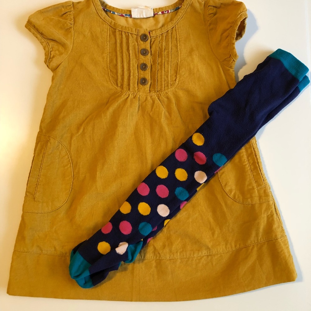 Toddler girl dress with matching tights.